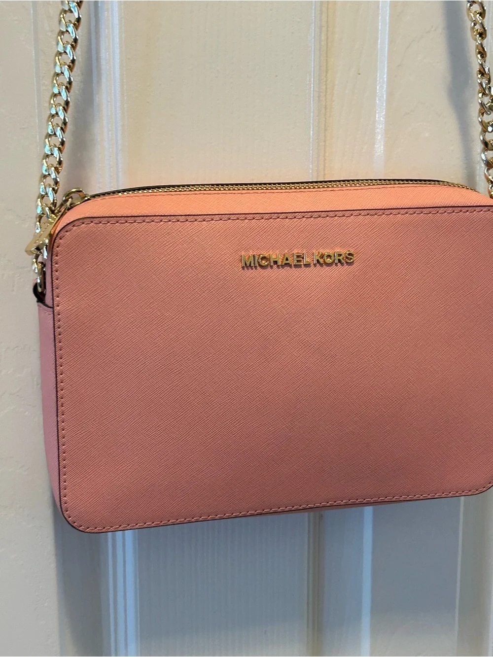 Michael Kors Pink Crossbody Camera Bag with Chain Strap